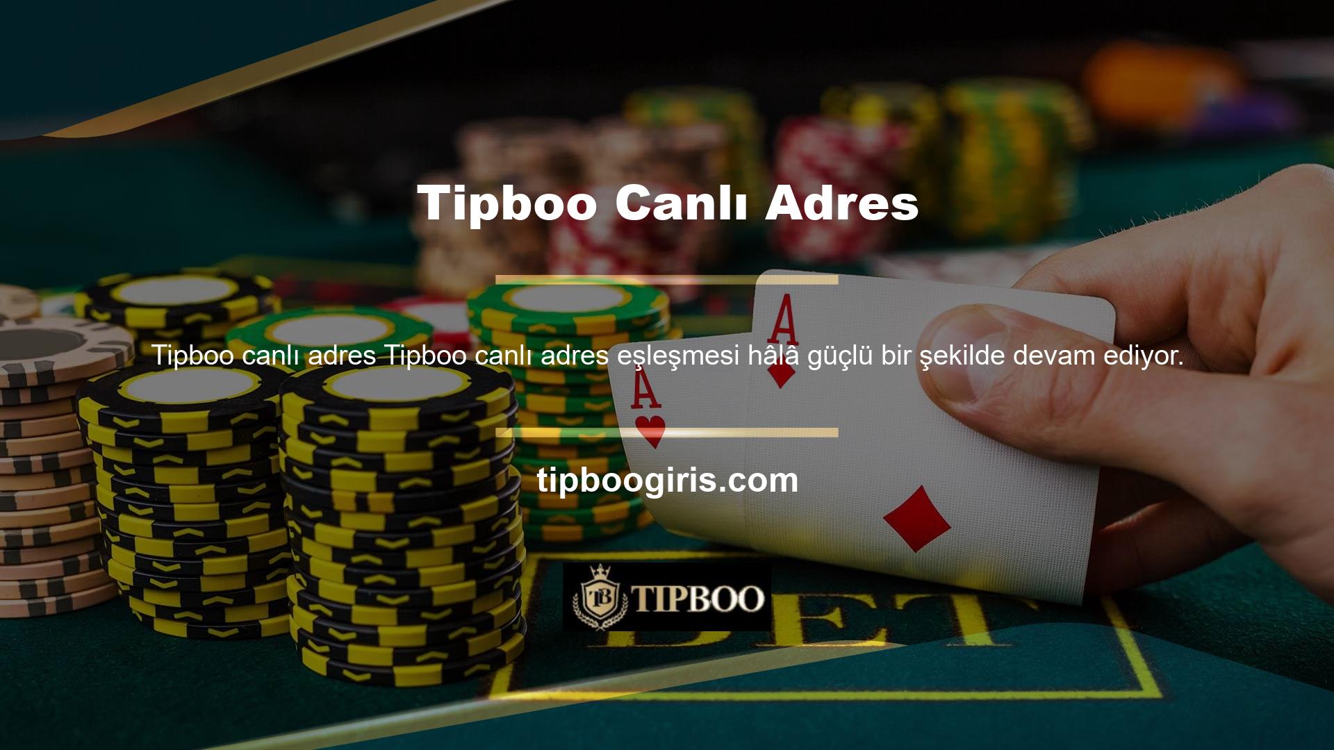 Spor bahislerine katılmak için Tipboo yeni adres maçı canlı girişini kullananlar, kuponlarını Tipboo adrese dayalı adres eşleştirme hizmetindeki canlı maçları takip etmek için kullanabilirler